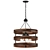 Vintage Wood Chandelier | 18" Rustic Pendant 3D model small image 2