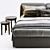 Elegant Meridiani Kira Bed Set 3D model small image 4