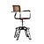 Industrial Steel Cafe Chair 3D model small image 3