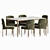 Modern Metal Dining Set 3D model small image 2