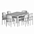 Modern Metal Dining Set 3D model small image 4