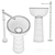 Albume Bolo Washbasin: Elegant Italian Design 3D model small image 3