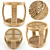 Montego Rattan Side Table: Authentic and Stylish 3D model small image 1