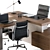 Elegant Office Furniture Set: Manager Edition 3D model small image 3