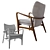 Aarhus Mid Century Armchair 3D model small image 2