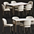 Modern Dining Set with Astrud Chair & Canto Table 3D model small image 11