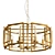 Luxury Gold Square Chandelier 3D model small image 1