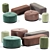 Elegant Oblong Pill Ottoman 3D model small image 1