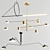 Sputnik Trait Chandelier - Modern Elegance 3D model small image 1