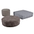 Versatile Floor Poufs - Stylish Seating Solutions 3D model small image 2