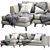 Elegant Meridiani Louis Up Modular Sofa 3D model small image 2