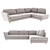 Modern Dark Gray Corner Sofa 3D model small image 1