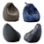 Cozy Bean Bags Set 3D model small image 3