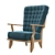 Elegant Oak Highback Lounge Chairs 3D model small image 2