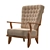 Elegant Oak Highback Lounge Chairs 3D model small image 3