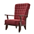 Elegant Oak Highback Lounge Chairs 3D model small image 4