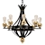 Elegant Red Gold Ball Chandelier 3D model small image 1
