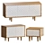 Modern Mount Cabinet with Bedside Table 3D model small image 1