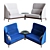 Stellar Works Arc Sofa Set & Coffee Table 3D model small image 5