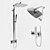 DEVIT Katarina 37520148 Rainfall Shower Combo 3D model small image 3