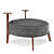 Adjustable Color Round Velvet Pouf 3D model small image 1