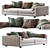 Sleek Nebula Nine Sofa - Moroso 3D model small image 2