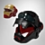 Iron Hero Motorcycle Helmet 3D model small image 1