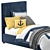 Raleigh Square Bed: Elegant Upholstered Headboard 3D model small image 3
