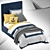 Raleigh Square Bed: Elegant Upholstered Headboard 3D model small image 4