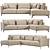 Modern Creta Corner Sofa Set 3D model small image 1