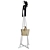 Sleek White Hanger Stand 3D model small image 1