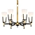 Brass Glass Pendant Light Set 3D model small image 1