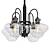 Industrial Glass Pendant Chandelier 3D model small image 1