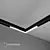 Sleek Black Track Pendant Light 3D model small image 3