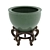 Emerald Celadon Crackle Fishbowl Planter with Stand 3D model small image 1