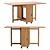 Modern Wooden Folding Dining Table 3D model small image 1