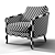 RH French Barrelback Chair 3D model small image 2