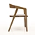 Elegant Solid Wood Dining Chair 3D model small image 3