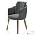 Elegant Porto 242T Dining Chair 3D model small image 2