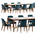 Stylish Ulivi Lise Chair & ELISEE RECT Table 3D model small image 2