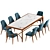 Stylish Ulivi Lise Chair & ELISEE RECT Table 3D model small image 3