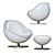 Modern Ball Lounge Chair: Artful White Design 3D model small image 1