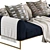 Velvet Dreams: Kits Cascadia Blue Sofa 3D model small image 4