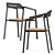 Sleek and Stylish: Icon Armchair & Dining Table Set by AkulaLiving 3D model small image 4