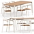 Sleek and Stylish: ICON ARMCHAIR & DINING TABLE 89 SET2 by akulaliving 3D model small image 1