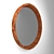 Sleek Ash Wood Round Mirror 3D model small image 2