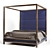 Simple 2x2m Wooden Bed 3D model small image 1