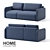 Nord 120 + 80 Fulton Midnight: Stylish and Spacious Straight Sofa 3D model small image 1