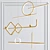 Lux Gold & Black Pendant Lamps 3D model small image 3