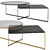 Modern Mohana Glass Marble Side Table 3D model small image 1